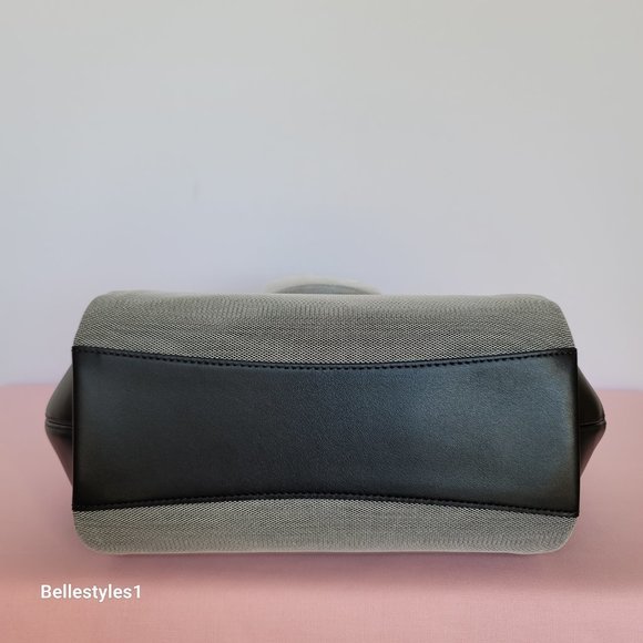 COACH Elise Badge Satchel In Jacquard & Refined Leather- Salt Black color ⭐ - Picture 9 of 16